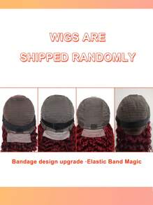 Tóc giả ren phía trước 99J Tóc giả tóc thật màu đỏ tía Tóc giả tóc thật rẽ ngôi lệch Tóc giả ren phía trước Tóc giả tóc bob xoăn ngắn Tóc giả tóc thật màu Brazil xoăn sâu phía trước cho trang phục Halloween - S99J - Xem 7