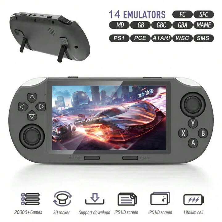 GAMINJA GAMINJA SF3000レトロゲームコンソール、4.5インチIPS