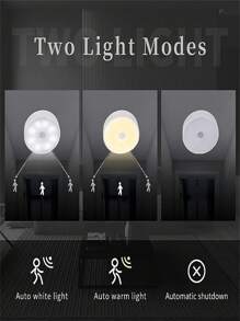1pc/3pcs/6pcs Smart Motion Sensor Night Lights - Warm & Cool White, Adjustable Brightness, Usb Rechargeable For Stairs, Bedside, Under Cabinet & Closet (250mAh) - White - View 6