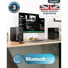 D40 Active Bluetooth Bookshelf Speakers 60W 2.0 Channel 4 Inch Drivers Amplified HiFi Powered Studio Speakers Optical RCA USB AUX Input Remote Control - D40 - View 3