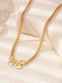 1件时尚蝴蝶金属项链，适合日常佩戴和派对场合 - 金色 - 查看 3