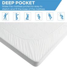 JustLet Mattress Pad Quilted Fitted Mattress Protector Cooling Pillow Top Mattress Cover Breathable Fluffy Soft Mattress