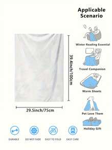 SRH 定制照片毯，狗狗或猫咪图案，宠物照片毯，多种尺寸可选，柔软法兰绒材质，可添加定制文字。保暖舒适，适合狗狗和猫咪使用。 - 白色 - 查看 13