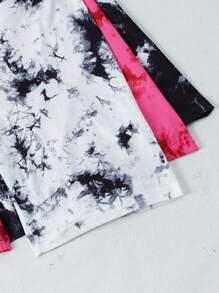 3pcs/Set Teen Girl Fashion High Waisted Gradient Tight Yoga Shorts For Spring & Summer - Multicolor - View 4