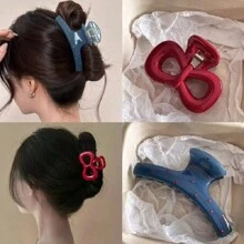 2pcs/Set Ladies Elegant Multi-Color Acrylic Marble Plumeria Hair Clips, With Plumeria & Butterfly Decor, Suitable For High Ponytail, Casual Everyday Accessory Hair Claws Claw Clips Hair Jaw Clip Hair Clamps Hair Clutch Hair Claw Clip Fall Winter Hair Accessories For Women Bows For Vacation Outfits Woman