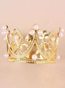 1pc Pet Birthday Crown Hat, Cat Birthday Crown Hat, Dog Birthday Crown Hat, Cat & Dog Pearl Crown Hat
