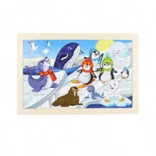 16 Styles Animal & Dinosaur 30-Piece Flat Wooden Puzzle, Educational Toys For Children Aged 3-6 - Multicolor - View 21