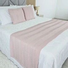 Knitted Blanket Bedspread For Double Bed Links - ONLY THE FEET - Silver Rose - View 1