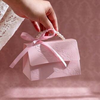 10pcs/Set Pearl Bracelet Candy Boxes, Suitable For Weddings, Valentine's Day & Parties, 3 Color Options