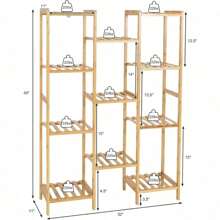 11 Tiers Bamboo Plant Stand For Indoor Plants Multiple, Plant Shelf Flower Pots Holder, Storage Organizer Rack Outdoor Plant Display Rack For Living Room Patio Balcony Garden (11-Tier)