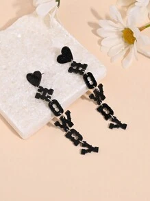 1 Pasang Anting Gantung Akrilik Gaya Koboi Barat "Howdy", Merah Muda Berkilau - anting-anting - View 9