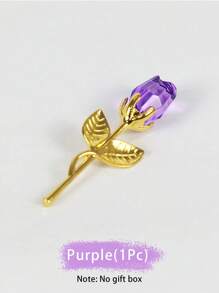 1Pc Crystal Red Rose Gift,Artificial Flower Rose With Silvery Leaves Flower,Unique Gift,For Women On Thanksgiving Day,Wedding,Anniversary,Valentine's Day, Centerpieces,Party/Rama Decor.