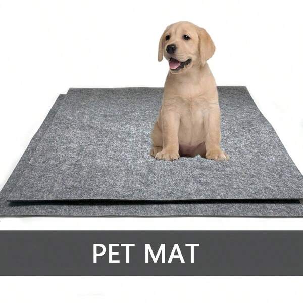 Alfombra grande de fieltro gris para la caja de arena de gatos, lavable a máquina, fácil de limpiar, absorbente, contiene los alrededores de la caja de arena, protege los pisos y las alfombras de las mascotas