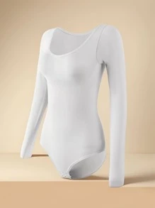 3pcs Women Long Sleeve Unitard - Seamless, Blend Of Nylon & Spandex, Solid Color, Round Neck Athletic Top - Multicolor - View 10