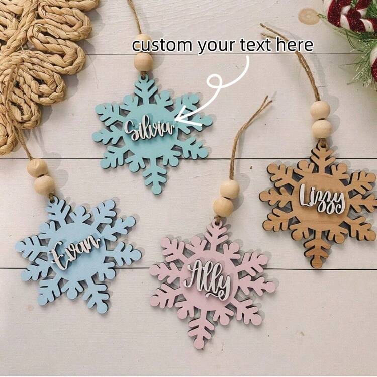 定制圣诞装饰横幅，个性化亚克力，适合任何场合、庆祝活动、家人和朋友聚会、定制设计 - 彩色 - 查看 3