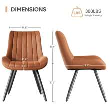 Nalupatio Dining Chairs Set Of 2, Modern Kitchen Chairs With Thick Cushions, Comfortable Upholstered Dining Chair With Metal Legs For Dining Room Or Kitchen Table - màu nâu - Xem 6