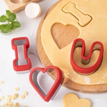 3pcs Stainless Steel Cookie Cutter Set For Mother's Day & Valentine's Day, "I Love You" & Heart Shaped Bread Mold, Home Baking Tool - Multicolor - View 13