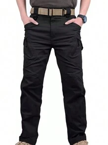 Pantalón táctico impermeable de 9 bolsillos con doble fondo y pequeños bolsillos delanteros Relajado y duradero Cómodo de llevar Transpirable y ligero - Negro - Ver 3