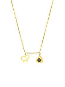 قلادة عائلية متخصصة بالعرض الضوئي للصور، قلادة ذاكرة شخصية أنيقة وجذابة تحتوي على الصور، مجوهرات تذكارية للأزواج، قلادة بأحرف الحروف الأبجدية الأصلية 26 باللاستانلس ستيل، مناسبة كهدية عيد الحب، هدية عيد الزواج، هدية رائعة ليوم الأم - الذهبي - مشاهدة 7