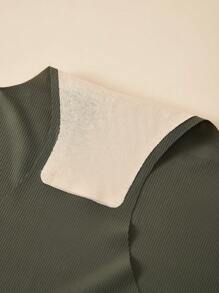 3 件大码女式无缝纹理透气高弹力腰低腰内裤，米色，舒适适合日常和运动穿着 - 彩色 - 查看 5