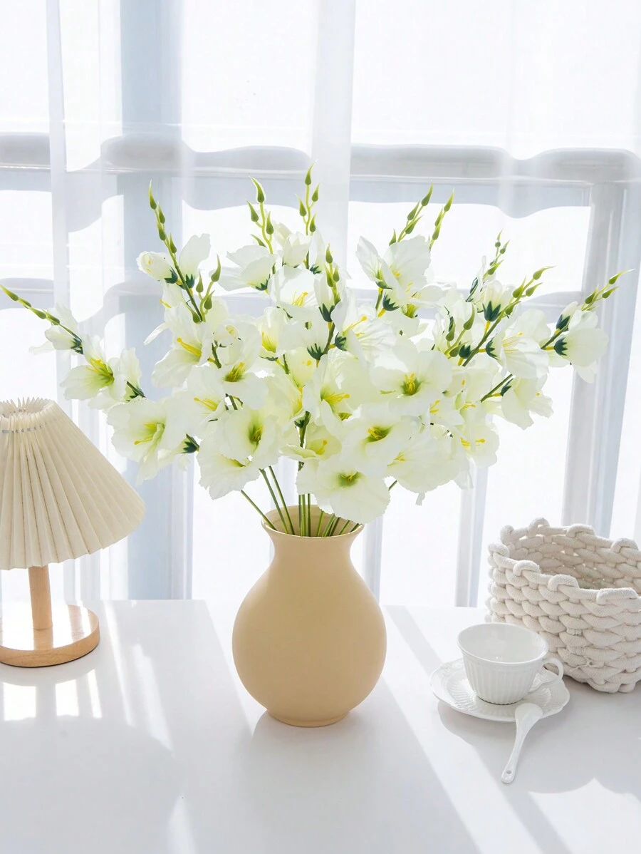 1 pieza/5 piezas/10 piezas Flores artificiales - Freesia, Freesia de seda, plantas falsas, decoración del hogar, comedor, sala de estar, jardín exterior, el arte de insertar flores, accesorios de fotografía, otoño, primavera, jarrón, pared de flores, corona de flores, ramo de novia, decoración de boda, materiales DIY para corona de flores, materiales de decoración para fiesta de cumpleaños, accesorios de decoración del hogar, regalos del Día de San Valentín, Año Nuevo