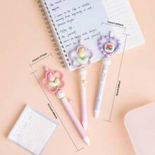 1pc Stress-Relief Rotating Tulip Shaped Ballpoint Pen, Cute Clickable 0.5mm Black Ink Pen