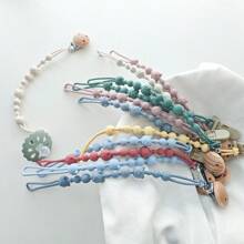 2 件装奶嘴夹，一体式设计奶嘴夹，柔软灵活的硅胶婴儿奶嘴夹，带纹理，适合男孩和女孩 - 彩色 - 查看 6