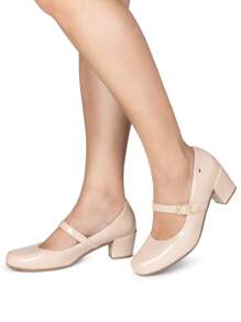 Macerata Women's Doll Shoe With Low Heel And Buckle Elegant Pump With Style And Comfort - 杏色 - 查看 7