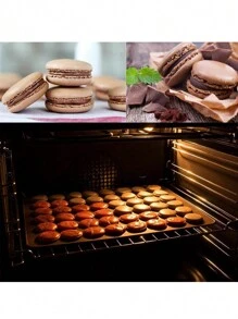 1 pieza Tapete de Silicona para Hornear con 30 Agujeros, Lámina de Hornear de Silicona Redonda para Macarrones