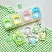 1 件四叶草形状、树形树脂铸造模具、圣帕特里克节硅胶模具配件、树脂液体模具、树脂钥匙扣、硅胶树脂模具