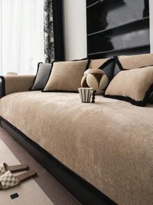 1pc Minimalist Solid Color Chenille Sofa Cover, All Season Universal Anti Slip And Dirt Proof Sofa Protective Cover, Pet-Friendly, Suitable For Bedroom, Office, Living Room, Home Decoration, Fits Various Sofa Types (Armchair, Loveseat, 3-Seater, 4-Seater, Sectional) Couch Cover Sofa Covers Room Decor Living Room Decor - Multicolor - View 6