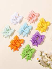 40/30/20/10pcs Random Macaron Color Bowknot Hair Clips, Holiday Party Girl Hair Accessory, Ponytail Clamp, Travel Hair Decoration, Best Gift For Baby Girls - Multicolor - View 6