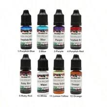 24 Colors 10ml High Concentrated Alcohol-Based Ink, Concentrated Epoxy Resin Paint Colour Dye Great For Resin Petri Dish, Coaster, Painting, Tumbler Cup Making