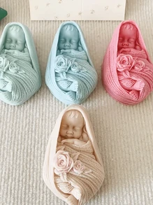 Eggshell Angel Aromatherapy Candle Silicone Mold 3D Aromatherapy Gypsum Diffuser Stone Silicone Mold Candle Mold Soap Mold Clay Mold DIY-Suitable For Home Decoration, Fireplace, Living Room, Central Decoration, Office, Valentine's Day Gifts, Candle Sets, Aromatherapy Candles, Friend Gifts, Women's Gifts - Grey - View 2