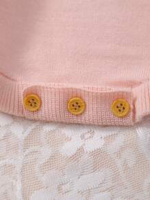 Baby Mädchen Süße gestrickte Rüschen Schnappverschluss Romper, Frühling/Sommer