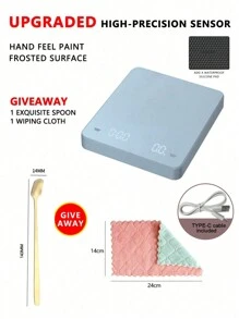 Teckwe [ The Best Gift ][ With Timer ][Waterproof]1 Pc Multifunctional Kitchen Electronic Scale Digital Coffee Scale, High Precision Kitchen Cooking Scale, Italian Handheld Coffee Scale - Black - View 14