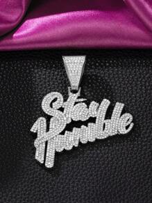 1 Set Hip Hop Pendant Necklace Fashion Jewelry, Thick Letter Design With Rhinestones, Suitable For Daily Wear And Party Accessories - Various - View 8