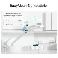 TP-Link Wi-Fi 6 AX3000 Dual-Band Air Range Extender Gigabit Port Ultra-Thin Minimalist Design OneMesh Supported WPA3 Security Easy Setup Flexible Installation - AX30008mm超薄 - 查看 2