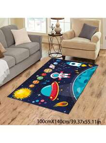 1pc Exclusive Custom Astronaut Solar System Carpet, Cute Astronaut Outer Space Carpet, Planetary Solar System Elements, Home Decor Carpet, Multifunctional Fashion Versatile Creative Home Carpet, Living Room Carpet, Bedroom Carpet, Entrance Carpet, Kitchen Carpet, Bathroom Carpet, Gaming Room Carpet, Study Room Carpet - Multicolor - View 16
