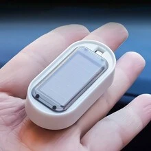 Red Anti-Theft Flash Blinking Lamp: Solar-Powered Security Guardian For Your Car - Black and White - View 9