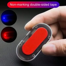 Red Anti-Theft Flash Blinking Lamp: Solar-Powered Security Guardian For Your Car - Black and White - View 7