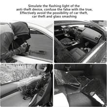Red Anti-Theft Flash Blinking Lamp: Solar-Powered Security Guardian For Your Car - Black and White - View 3
