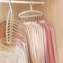 11-Hole Clothes Hanger Multi-Functional Dormitory Home-Use Clothes Hanger Closet Clothes Support Spiral Plastic Drying Hanger - Multicolor - View 2