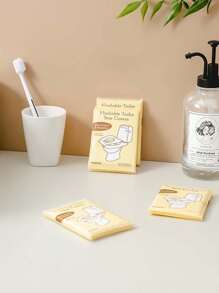 100 pièces Siège de toilette jetable, siège de toilette en papier biodégradable, accessoire de voyage essentiel, siège de toilette en papier soluble pour avions, voyages, toilettes publiques et camping. Se désintègre rapidement, léger et hygiénique. Décoration de salle de bain, décoration d'automne