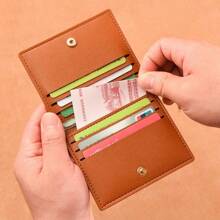 Ultra-Thin Bank Card Multi Card Slot Card Holder Wallet Women Men Credit Card Bag Male Card Holder Solid Leather Wallet Wallet Purse Wallet Mini Wallet Men Wallet Leather Small Wallet - Multicolor - View 1