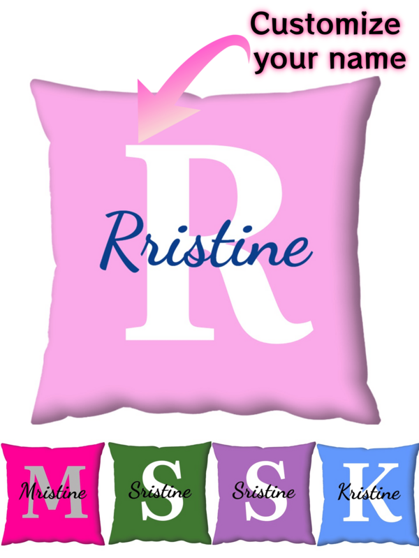 1pc Customized Text & Color Decorative Throw Pillow Cover, Modern Style Home Decor, Customized Single-Sided Printed Name Cushion Cover