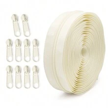 Zíper de 177.16-Polegadas com 10 cursores, Zíper Colorido de Nylon 5#, 20 Opções de Cores, Cursores Correspondentes, Adequado para Roupas, Agasalhos, Bagagem, Bolsas, Artesanato DIY e Mais