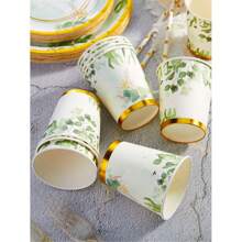 Bộ đồ dùng tiệc lá khuynh diệp, bao gồm đĩa giấy lá khuynh diệp 7/9 inch, cốc giấy dùng một lần, khăn giấy, đồ trang trí phòng tắm khuynh diệp và đồ trang trí sinh nhật màu xanh lá cây xô thơm, đồ dùng dùng một lần - Nhiều màu - Xem 8