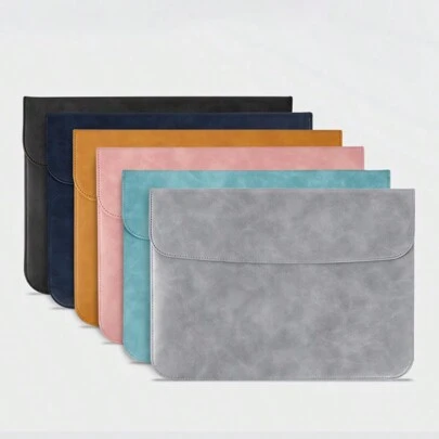 PU 皮革笔记本电脑保护套 信封式 适用于 14 英寸专业版、16 英寸笔记本电脑、13 英寸平板电脑、商务公文包、男女通用