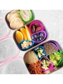 24 Peças, Copos De Muffin De Silicone Coloridos - Forros De Cupcake Reutilizáveis Antiaderentes Em Formatos Redondos, Estrelas, Corações E Flores - Perfeitos Para Assar E Decorar - Utensílios E Acessórios De Cozinha